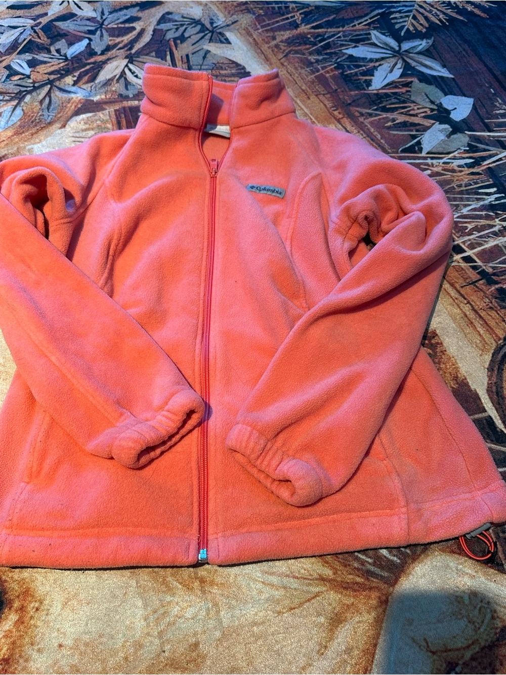 Columbia Coral-Orange Fleece Zip Jacket